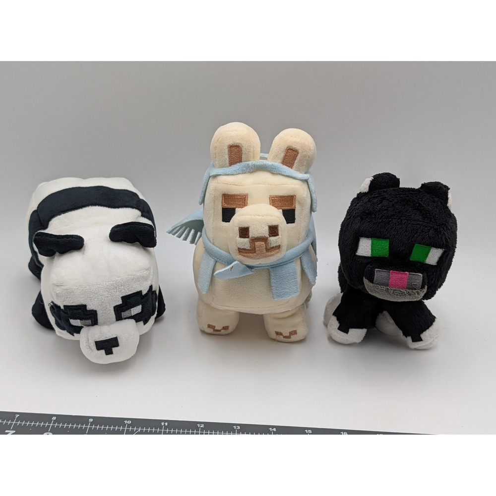 Jinx Minecraft Plush Lot Panda Llama Tuxedo Cat Mojang Lot of 3 Stuffed Animal